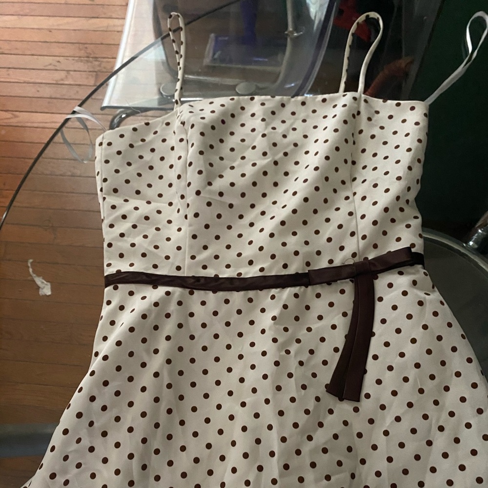 Cream & Brown dot dress